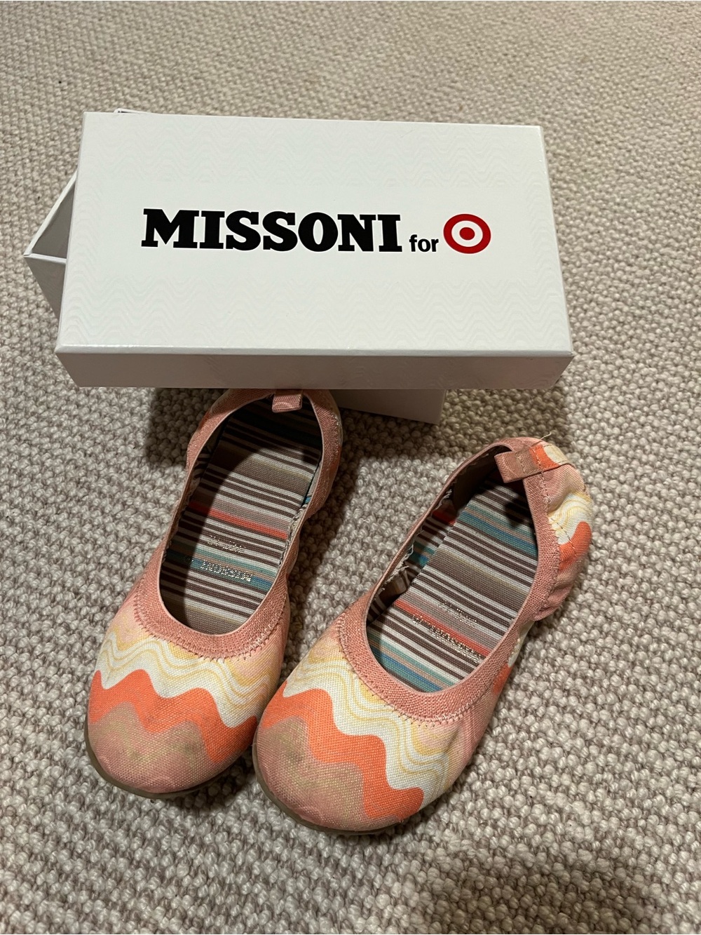 Missoni for Target Pink and Orange Wave Kids Ballet Flats
